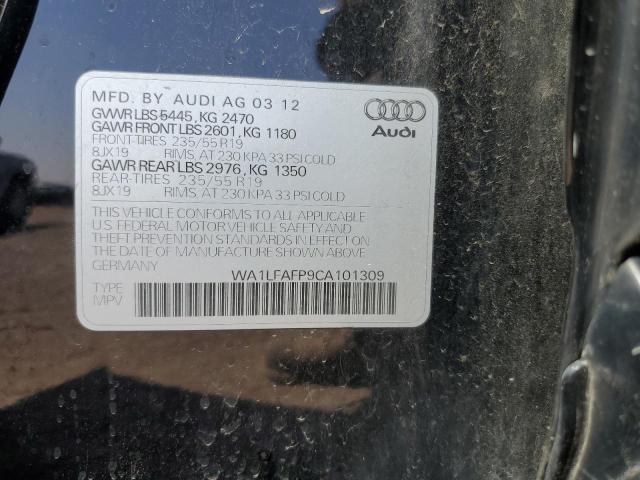 WA1LFAFP9CA101309 - 2012 AUDI Q5 PREMIUM PLUS BLACK photo 12