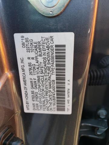 19UUB3F47LA001038 - 2020 ACURA TLX TECHNOLOGY GRAY photo 13