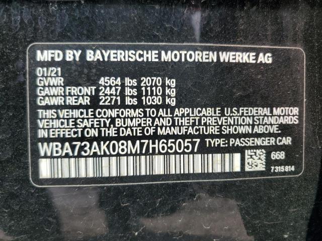 WBA73AK08M7H65057 - 2021 BMW 228XI أسود صورة 13