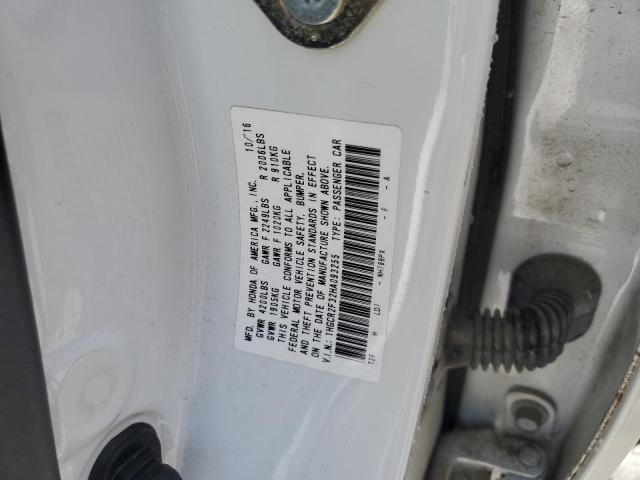 1HGCR2F32HA093255 - 2017 HONDA ACCORD LX WHITE photo 12