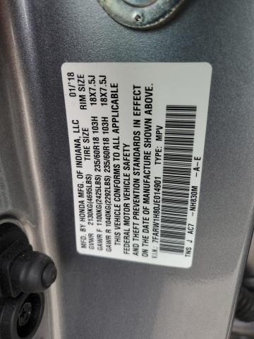 7FARW1H80JE014901 - 2018 HONDA CR-V EXL SILVER photo 14