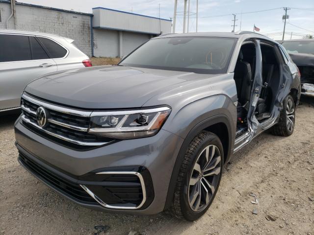 1V2RE2CA1LC229586 - 2020 VOLKSWAGEN ATLAS CROS SEL R-LINE GRAY photo 2