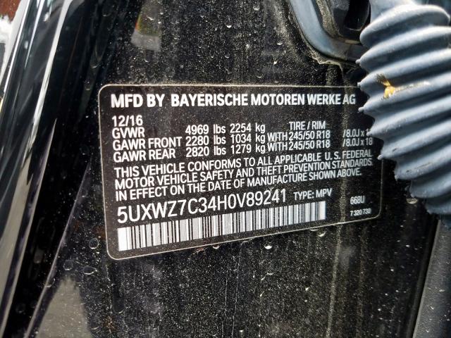 5UXWZ7C34H0V89241 - 2017 BMW X3 SDRIVE28I  照片 10