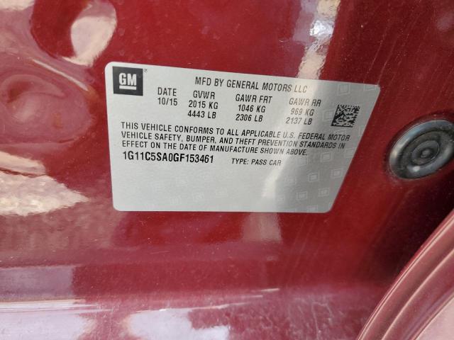 1G11C5SA0GF153461 - 2016 CHEVROLET MALIBU LIM LT 栗色 照片 13