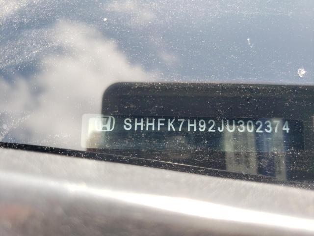 SHHFK7H92JU302374 - 2018 HONDA CIVIC SPORT TOURING GRAY photo 13