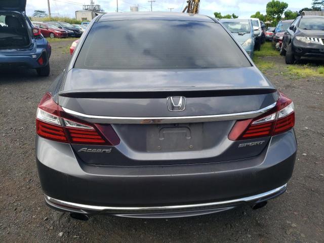 1HGCR2F56GA106475 - 2016 HONDA ACCORD SPORT GRAY photo 6