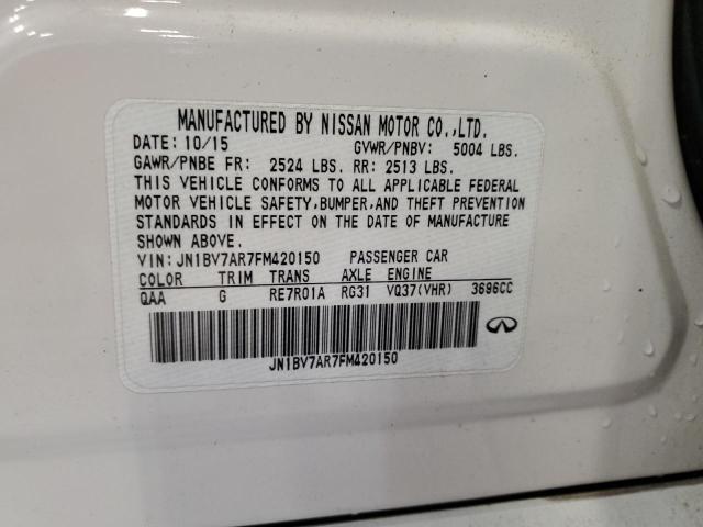 JN1BV7AR7FM420150 - 2015 INFINITI Q50 BASE WHITE photo 12