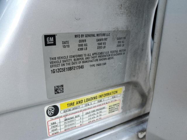 1G1ZC5E18BF217849 - 2011 CHEVROLET MALIBU 1LT 银色 照片 12