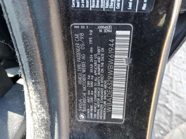 WBADE6329WBW61944 - 1998 BMW 540 I AUTOMATIC 黑色 照片 12