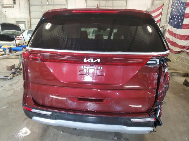 KNDNB4H33N6102676 - 2022 KIA CARNIVAL LX RED photo 6