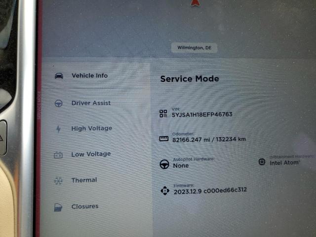 5YJSA1H18EFP46763 - 2014 TESLA MODEL S Mavi foto 9