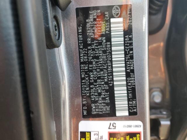 4T1G11BK8PU075088 - 2023 TOYOTA CAMRY SE NIGHT SHADE SILVER photo 12