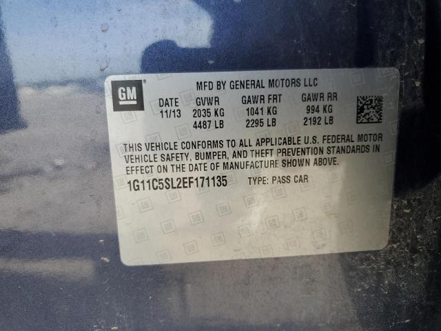 1G11C5SL2EF171135 - 2014 CHEVROLET MALIBU 1LT 蓝色 照片 12