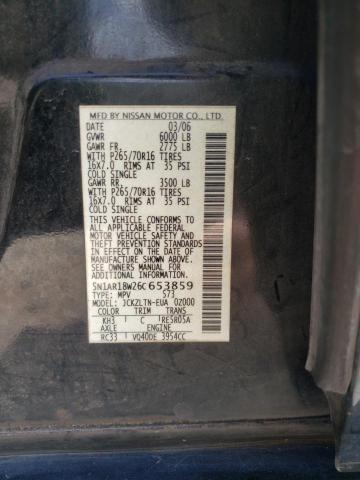 5N1AR18W26C653859 - 2006 NISSAN PATHFINDER LE BLACK photo 14