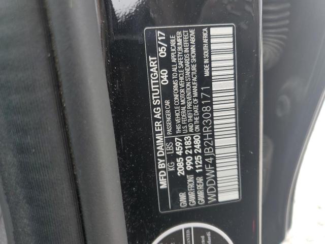 WDDWF4JB2HR308171 - 2017 MERCEDES-BENZ C 300 黑色 照片 12