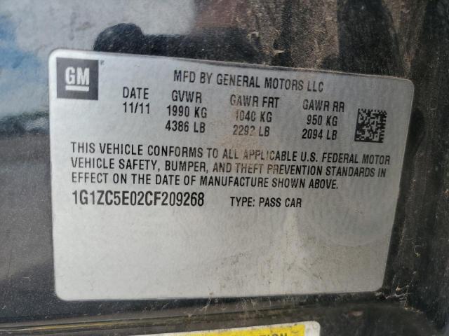 1G1ZC5E02CF209268 - 2012 CHEVROLET MALIBU 1LT BLACK photo 12