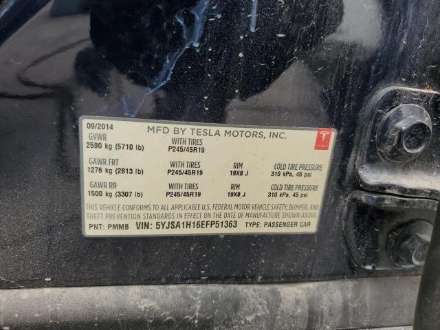 5YJSA1H16EFP51363 - 2014 TESLA MODEL S BLUE photo 12
