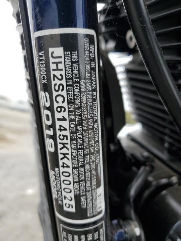 JH2SC6145KK400025 - 2019 HONDA VT1300 CX ლურჯი ფოტო 9