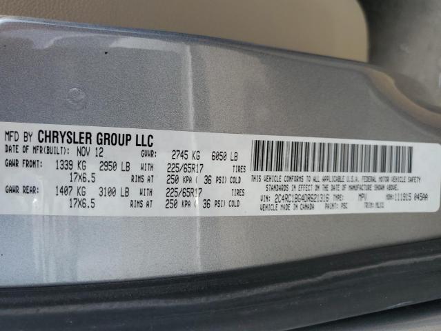 2C4RC1BG4DR621316 - 2013 CHRYSLER TOWN & COU TOURING SILVER photo 14