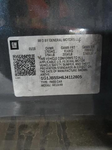 1G1JB5SH6J4112805 - 2018 CHEVROLET SONIC LS GRAY photo 13