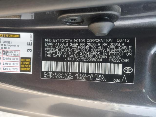 JTKJF5C7XD3055044 - 2013 TOYOTA SCION TC Boz foto 12