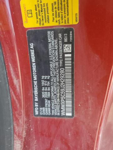 WMWXP5C59J2H29280 - 2018 MINI COOPER RED photo 12