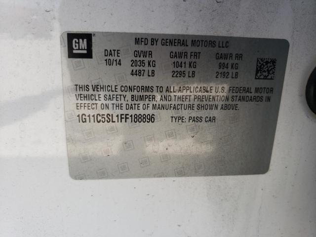 1G11C5SL1FF188896 - 2015 CHEVROLET MALIBU 1LT 白色 照片 13