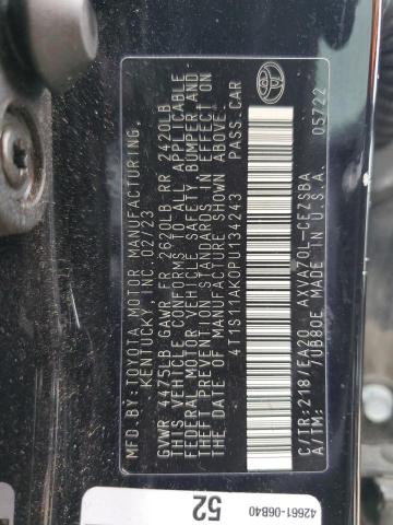 4T1S11AK0PU134243 - 2023 TOYOTA CAMRY SE NIGHT SHADE BLACK photo 12