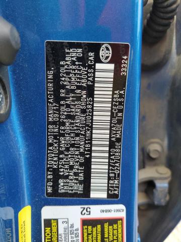 4T1B11HK7JU025825 - 2018 TOYOTA CAMRY L BLUE photo 12
