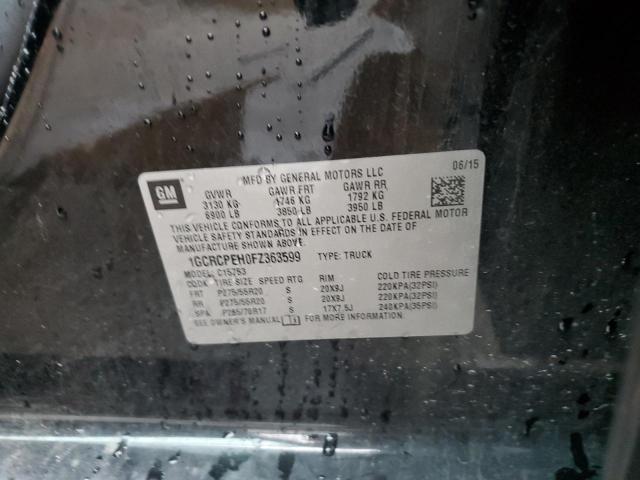 1GCRCPEH0FZ363599 - 2015 CHEVROLET SILVERADO C1500 黑色 照片 13