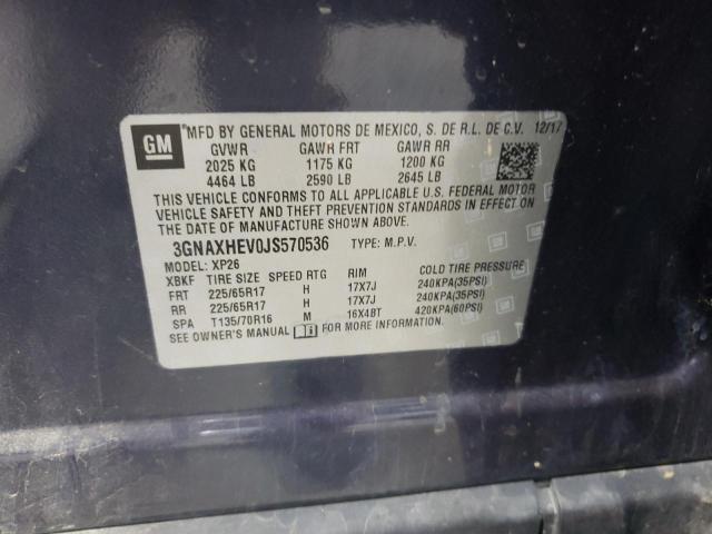 3GNAXHEV0JS570536 - 2018 CHEVROLET EQUINOX LS Синій фото 13