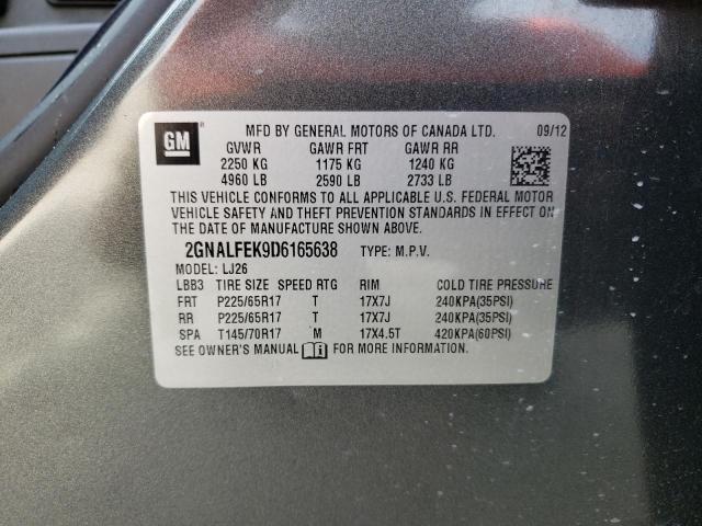 2GNALFEK9D6165638 - 2013 CHEVROLET EQUINOX LTZ GRAY photo 12