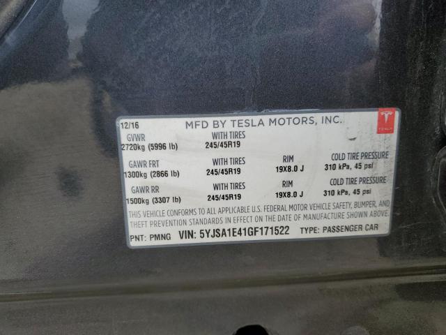 5YJSA1E41GF171522 - 2016 TESLA MODEL S 灰色 照片 13