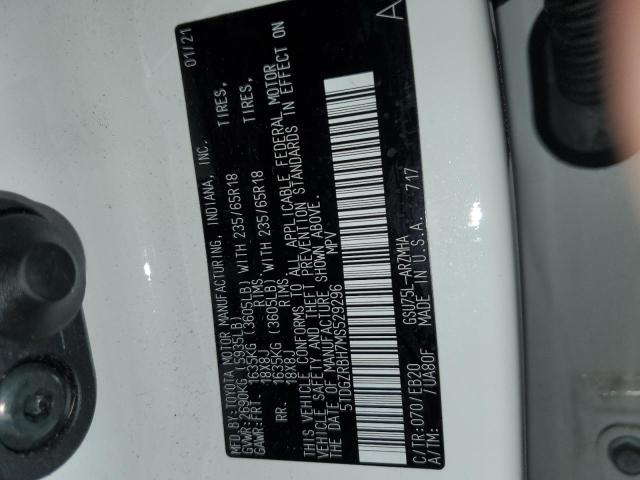 5TDGZRBH7MS529296 - 2021 TOYOTA HIGHLANDER XLE WHITE photo 14