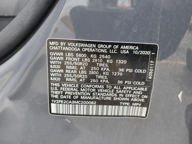 1V2PE2CA3MC200082 - 2021 VOLKSWAGEN ATLAS CROS SE GRAY photo 13