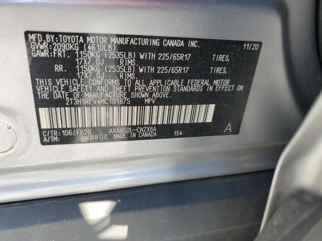 2T3H1RFV4MC101875 - 2021 TOYOTA RAV4 LE SILVER photo 13