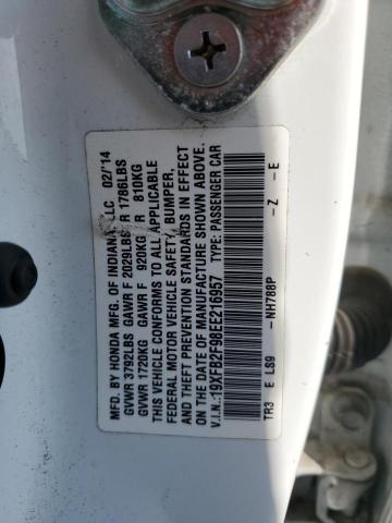 19XFB2F98EE216957 - 2014 HONDA CIVIC EXL 白色 照片 12
