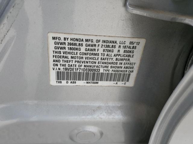 19VDE1F71DE000933 - 2013 ACURA ILX 20 TECH SILVER photo 12