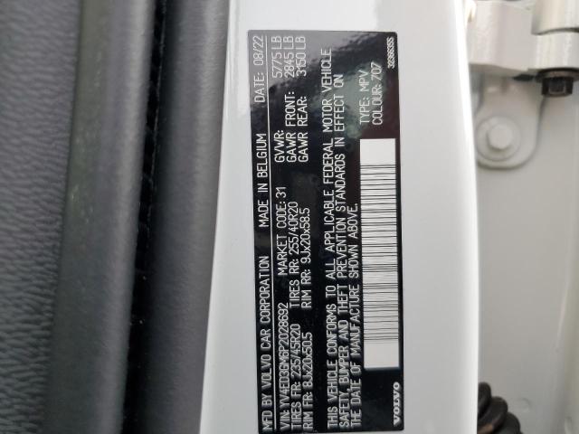 YV4ED3GM6P2028692 - 2023 VOLVO C40 RECHARGE ULTIMATE WHITE photo 14