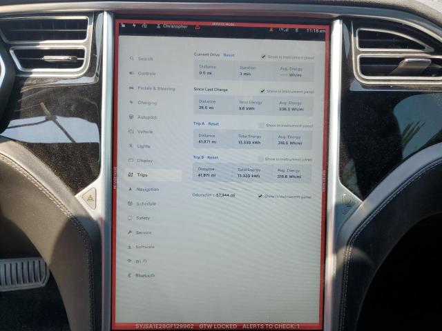 5YJSA1E28GF129962 - 2016 TESLA MODEL S GRAY photo 9