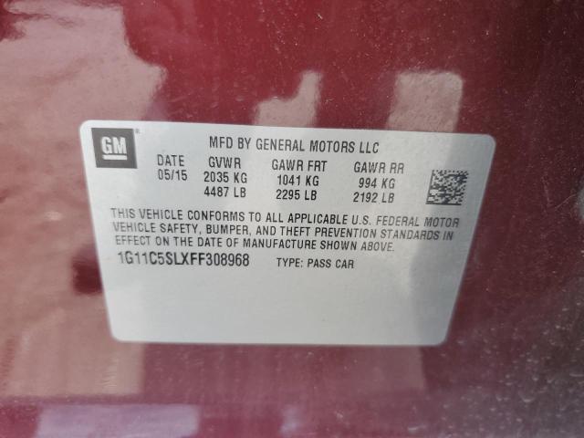 1G11C5SLXFF308968 - 2015 CHEVROLET MALIBU 1LT BURGUNDY photo 12