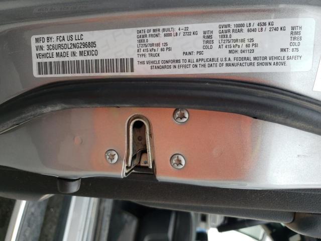 3C6UR5DL2NG296805 - 2022 RAM 2500 BIG HORN/LONE STAR SILVER photo 12