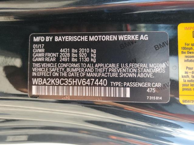 WBA2K9C35HV647440 - 2017 BMW 230I BLACK photo 13