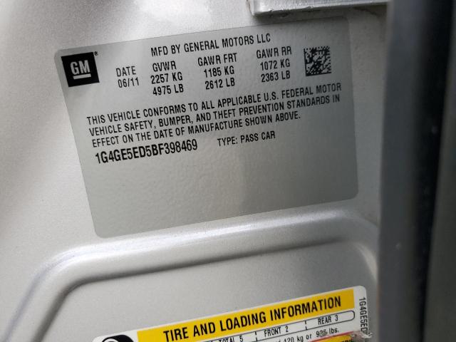 1G4GE5ED5BF398469 - 2011 BUICK LACROSSE CXS SILVER photo 12