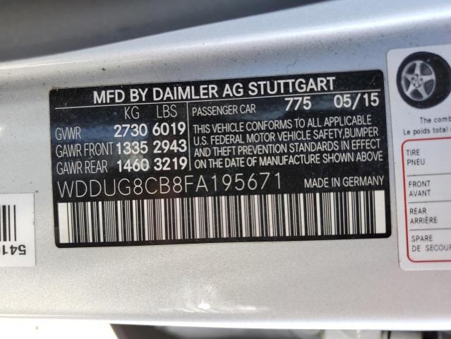 WDDUG8CB8FA195671 - 2015 MERCEDES-BENZ S 550 SILVER photo 13