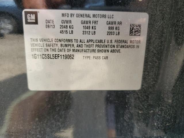 1G11C5SL5EF119062 - 2014 CHEVROLET MALIBU 1LT BLACK photo 12