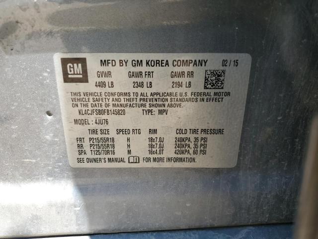 KL4CJFSB0FB145820 - 2015 BUICK ENCORE CONVENIENCE 灰色 照片 13