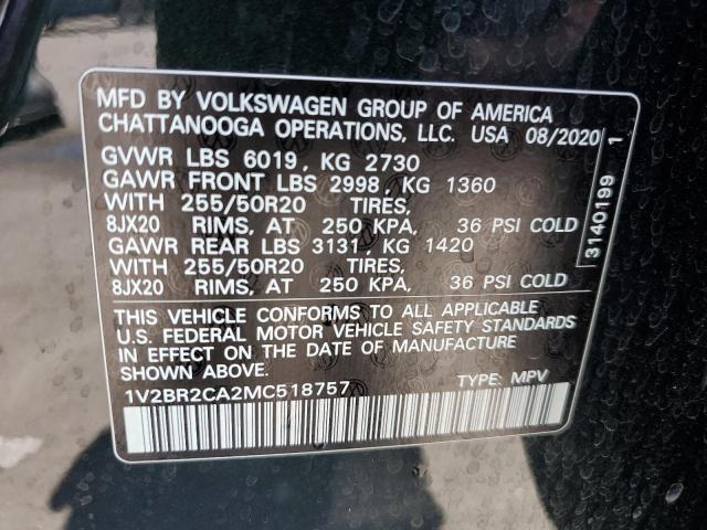 1V2BR2CA2MC518757 - 2021 VOLKSWAGEN ATLAS SEL GREEN photo 13