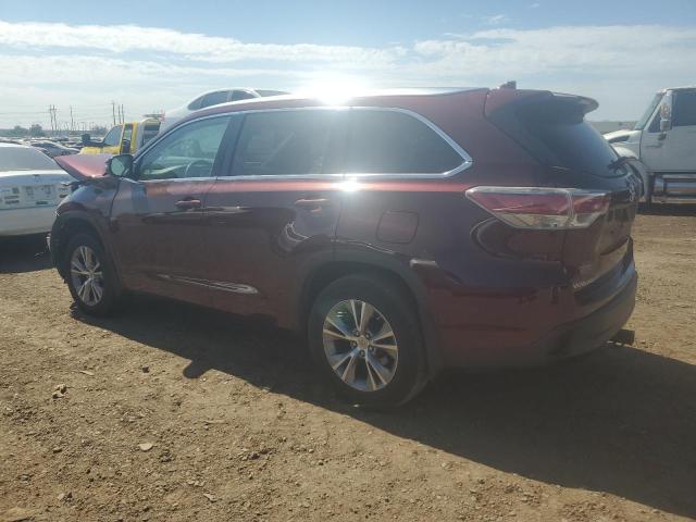 5TDJKRFH5ES061168 - 2014 TOYOTA HIGHLANDER XLE Bordo foto 2