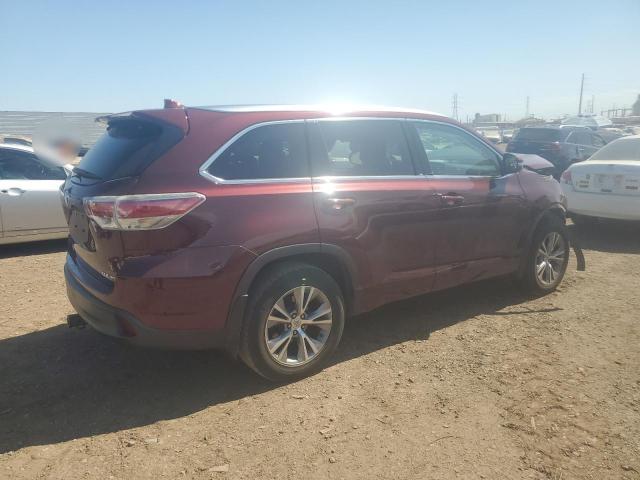 5TDJKRFH5ES061168 - 2014 TOYOTA HIGHLANDER XLE Bordo foto 3